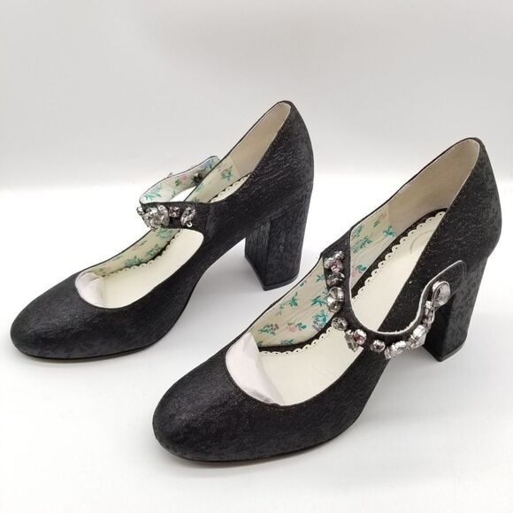 1901 Shoes - 1901 Women Thomson Mary Jane Heels Size‎ 9 Shimmery Black Embellished